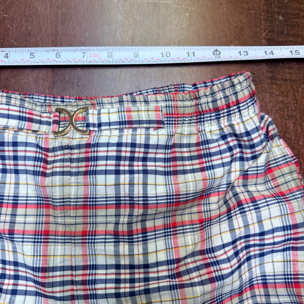 Lord Jeff Plaid Shorts Women S Multicolor Vintage Preppy Buckle Detail USA Made - Picture 7 of 8